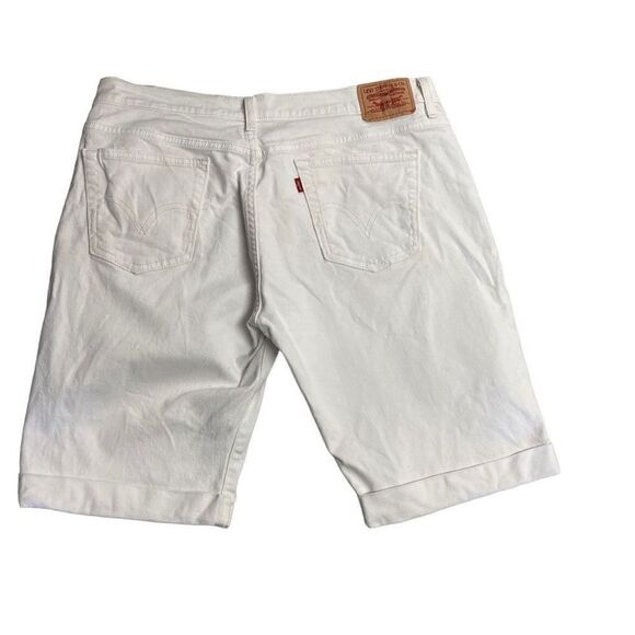 LEVI’S 515 Shorts White Size 14 Cuffed Inseam 11” 10.5” Rise - Picture 2 of 11